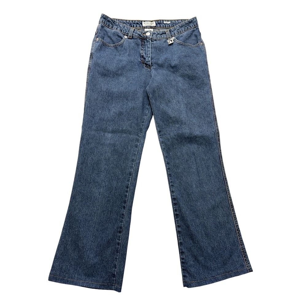 St. John Sport Straight Jeans Womens 4 Blue Medium Wash High Rise Crop Denim USA